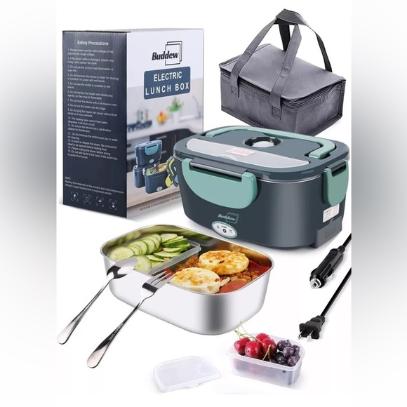 Buddew Other - Buddew Electric Lunch Box - Green and Gray 12V-110 New in Box